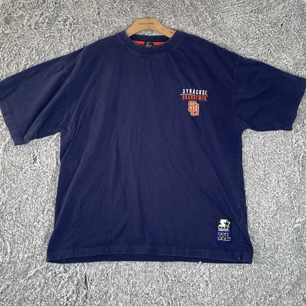 Vintage Syracuse Orangemen T-Shirt Men's XL Team Starter NCAA Blue Embroidered